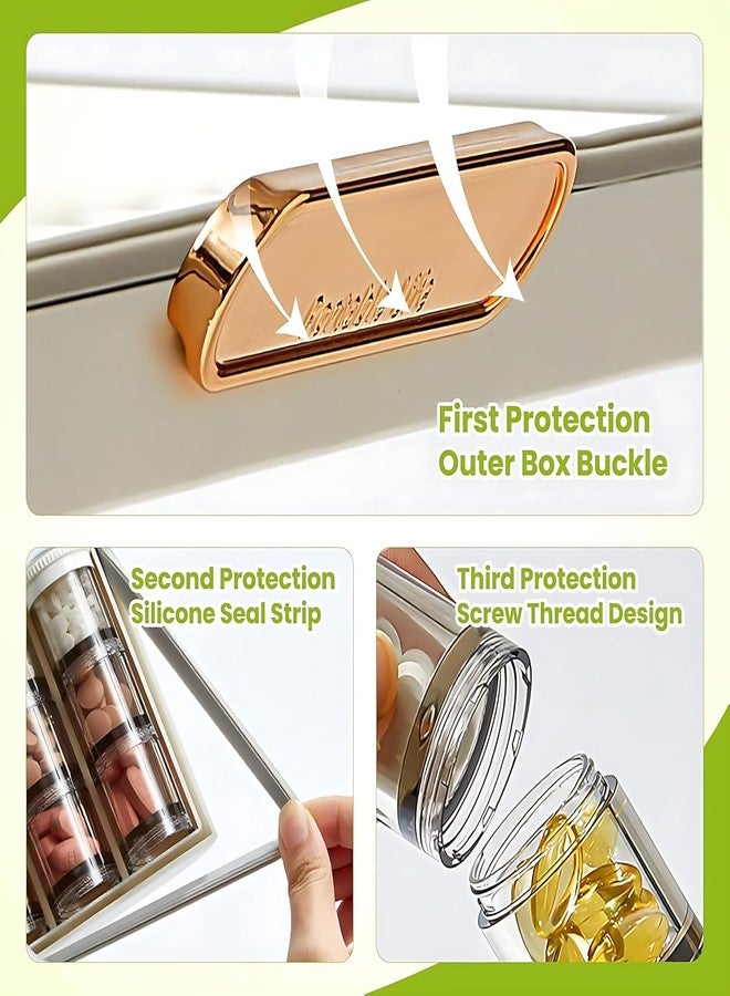 GNOLY علبة تنظيم حبوب السفر من GNOLY لمدة 7 أيام - علبة تخزين يومية للفيتامينات والأدوية مع حجرات فردية - موزع حبوب سهل الاستخدام لكبار السن والبالغين والاستخدام أثناء التنقل - Image 3